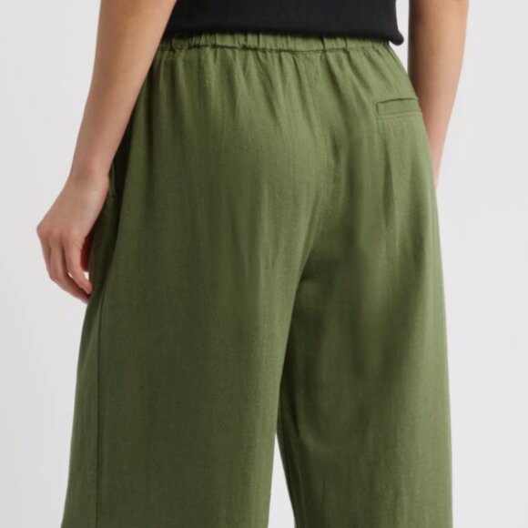 Caslon Linen Wide Leg Pants Green Size M - Picture 3 of 9